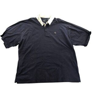Siegfried Mens Polo Shirt Size 3X Navy Blue Short Sleeve Casual 100% Cotton